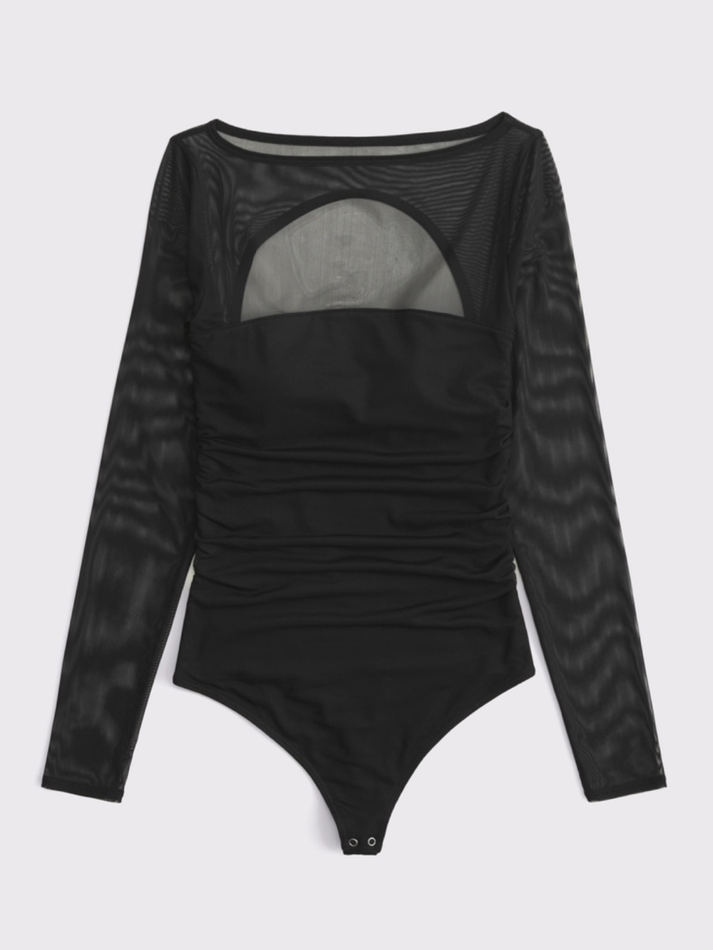 A&F Bra Free Black Mesh Long Sleeve Bodysuit